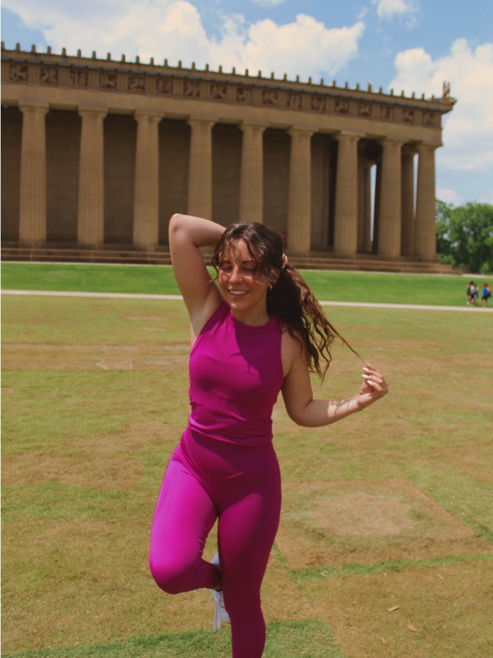 Women's SheFit Magenta Active Leggings & Tank Set